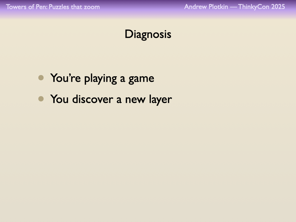 Diagnosis: You’re playing a game. You discover a new layer.