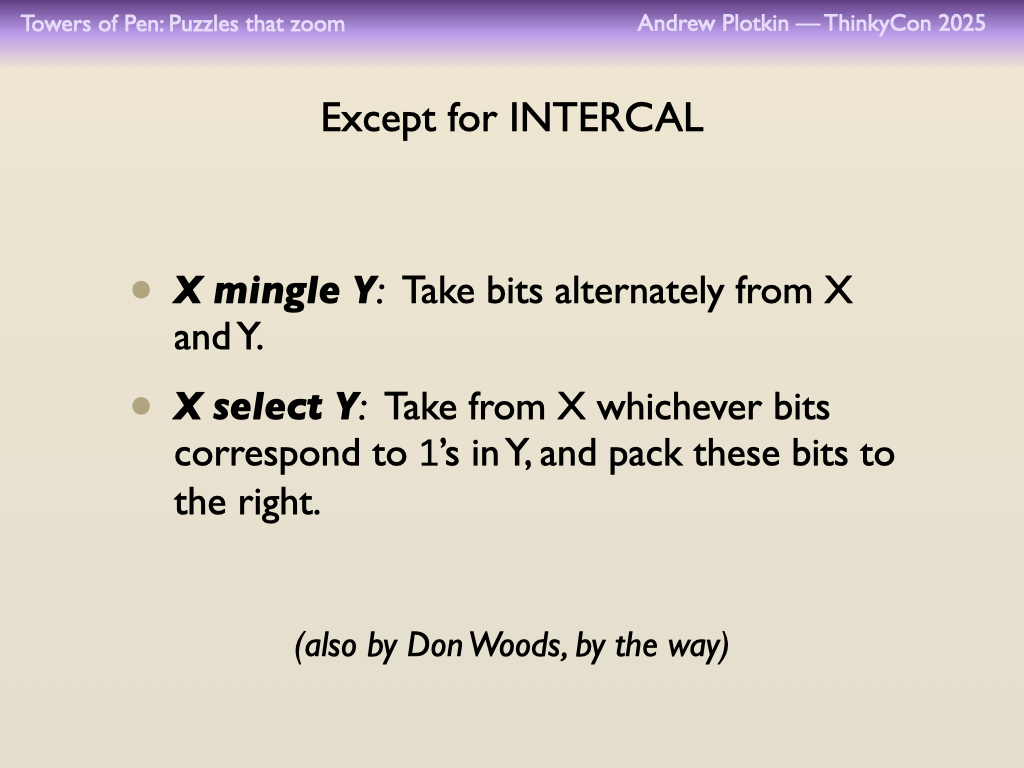 A description of the very bizarre logic operations of INTERCAL.