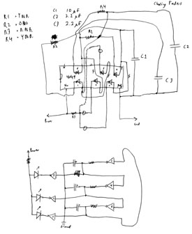 [Circuit sketches]